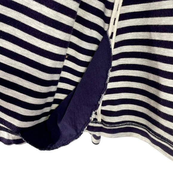Land's End Cotton Preppy Nautical Sweater Navy & Gray Stripes Size Medium Petite - Picture 9 of 14